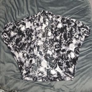 Black, white and grey tie dye cocoon kimono.
